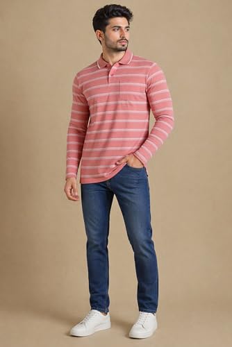 Image of SANE ORIGINALS Full Sleeves Textured Polo Tshirt for Men with Pocket || Long Sleeves Collar and Pocket T-Shirt for Men
