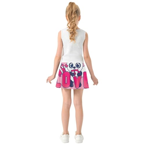 Clothes Athletic Shorts Girls Skorts Skirts with Shorts Butterfly Cupid Panda Love Pink 4t4