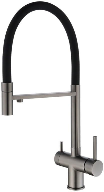 3Way Kitchen Faucet Stainless Steel Drinking Water Filter Tap Single Hole Swivel Spout Gray Mixer Tap Kitchen Sink Faucet for Clean Water