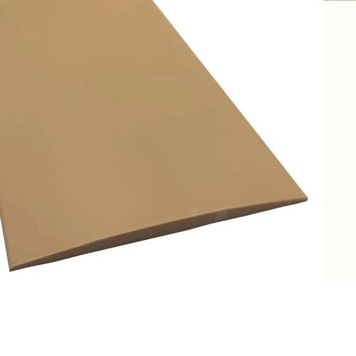 Listón de transición para suelo, autoadhesivo, revestimiento de suelo de PVC, listón de umbral, perfil de laminado plano, revestimiento de suelo, lista de bordes, 1 m x 5 cm, marrón claro
