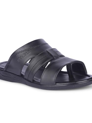 Image of Liberty ZUNAIRIO-E COOLERS Men Sandals, Black - Thong Sandals for Men - Multi Strap Stylish Design - Slip On Closure - Cushioned Comfort Footbed - Daily Wear Casual Formal Ethnic Outdoor Use Footwear