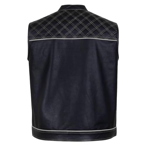Image of .Men's Biker Rider Motorcycle club Motorbike stylish Genuine leather sleeveless vest