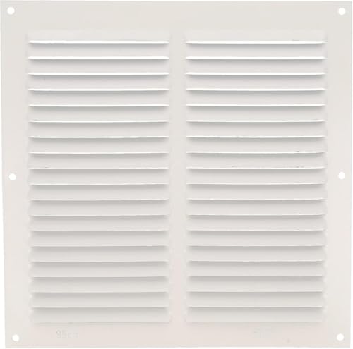 Amig - Rejilla Cuadrada de Aluminio - Rejillas de Ventilación para Salida de Aire - Ideal para Techo de Cocina y Baño - Medidas 200 X 200 MM - Color Blanco