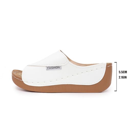 UOQAPRE Wedge Platform Sandals for Women Open Toe Slip On Sandals Womens Lightweight Sandals Shoes Summer Beach Sandals2