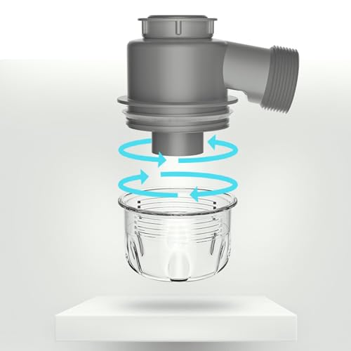 Juego portátil de desagüe para fregadero de cocina con ahorrador de espacio, sifón P transparente contra reflujo y tubos flexibles miniatura 3