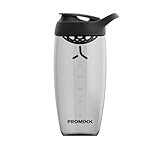 Promixx Pursuit Protein Shaker Bottle - Premium Shaker for Protein Shakes - Lifetime Durability, Leakproof, Odourless - 700ml / 24oz (Stealth Black)