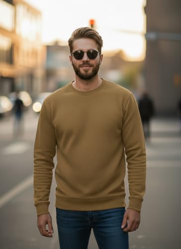 Image of Mack Jonney Men Regular Fit Fleece ||Black||Round Neck Solid||Sweatshirt-JM3911
