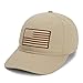 Paramount Outdoors - Waxed Cloth American Flag Cap - US Flag Cap Fits Head Size MD - 2X (Khaki)