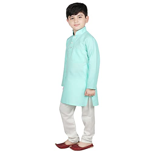 Image of SG YUVRAJ Raw Silk Kurta Set for Boys