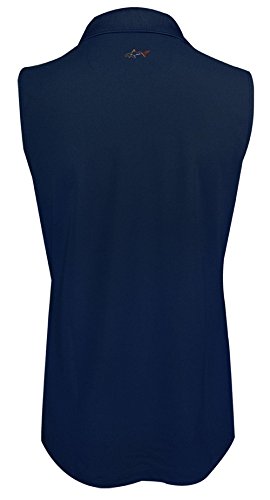 Greg Norman Women's Protek Micro Pique Sleeveless Polo, Navy, Medium - Thumbnail 4