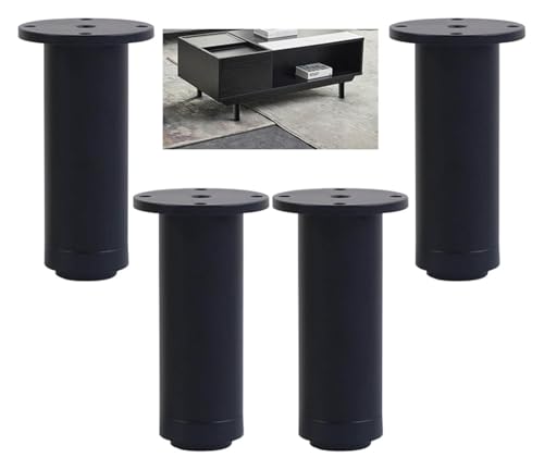 ESESE Patas for Muebles, 4 Piezas Ajustables de aleación Aluminio for gabinete, Patas Mesa Metal, for Escritorio, sofá, Centro, Armario(Black,250mm)
