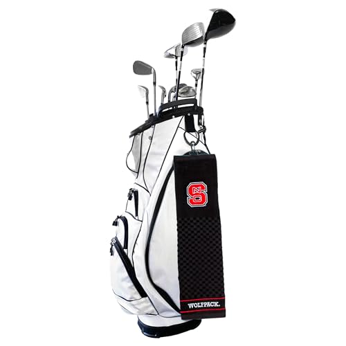 Image of Team Golf NCAA NC State Wolfpack Embroidered Golf Towel Embroidered Golf Towel, Checkered Scrubber Design, Embroidered Logo