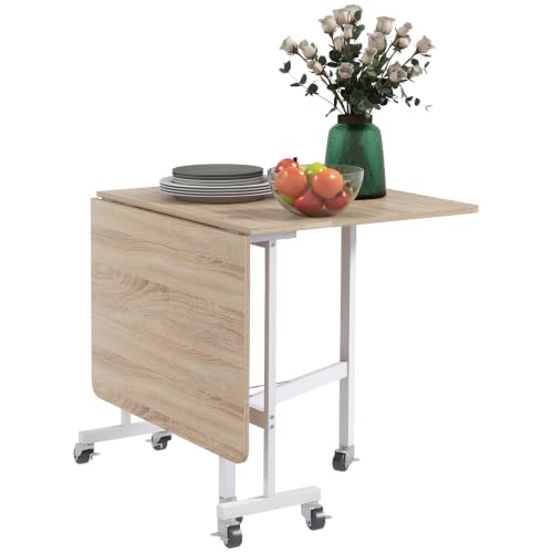 HOMCOM Esstisch Klappbar für 4-6 Personen 120 x 80 x 73 cm Eiche+Weiß