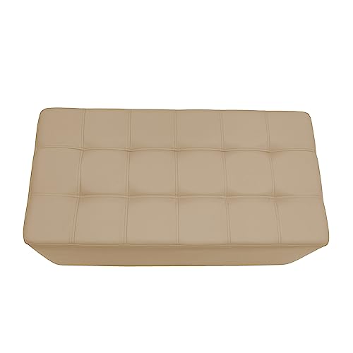 Factory Direct Partners Tufted Rectangle Accent Ottoman Bench; Beautifully Upholstered Furniture for Modern Home, Office, Library or Waiting Area; Seating, Footstool, Table Use - Sand, 14046-SD