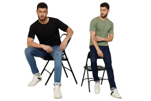 Image of T-Shirt for Men - 100% Cotton Casual T-Shirt | Half Sleeve, Round Neck 4 Way Stretch Fabric | Slim Fit T-Shirt
