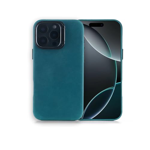 Étui iPhone 16 Pro cuir Crazy Horse MagSafe : luxe authentique et protection robuste 6,3 pouces