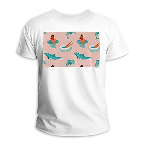 T-Shirt Manica Corta Girocollo 100% Cotone Sea Delphin, multicolore, M