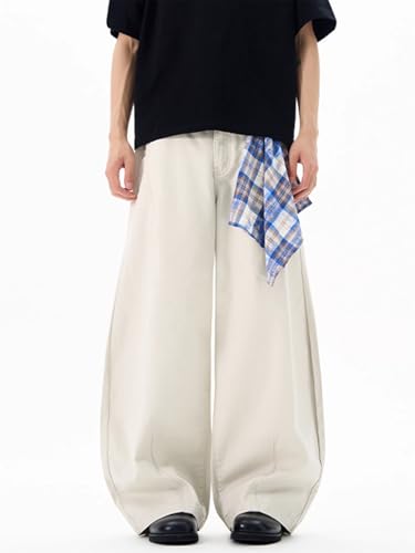 Men's Jeans Spring Summer American Retro Zipper Wide Leg Denim Long Pants for Men2