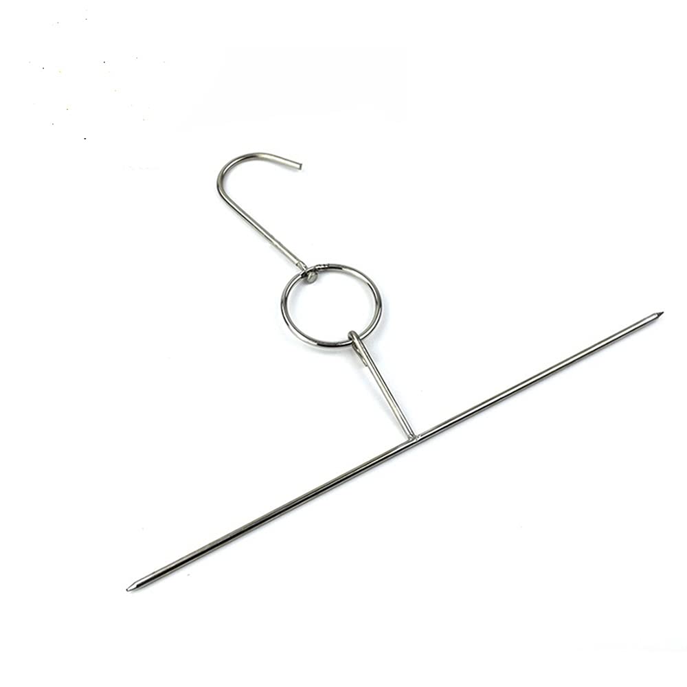 TopHomer 40CM Multi-Function Hanging Hook Smoking Hanging Bacon Hams Meat Cooking BBQ Grill Heavy Duty Stainsteel Poultries Double Meat Hook Kitchen Tools