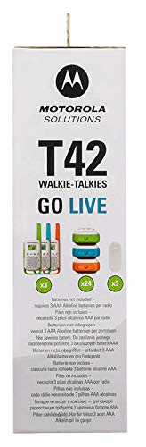 Motorola Talkie-walkie portée de 4 km Blanc avec Contours Orange/Vert/Bleu, TLKR T42 Trio