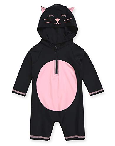 Image of VAENAIT BABY Girls One-Piece Swimsuit, UPF 50+ Long Sleeve Rash Guard, Ruffle Swimwear Infant & Toddler for 0-2 Years