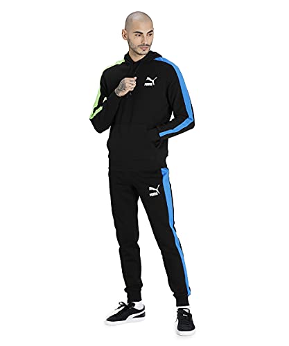 Image of Puma Men Iconic T7 Hoodie FT Black-Multi