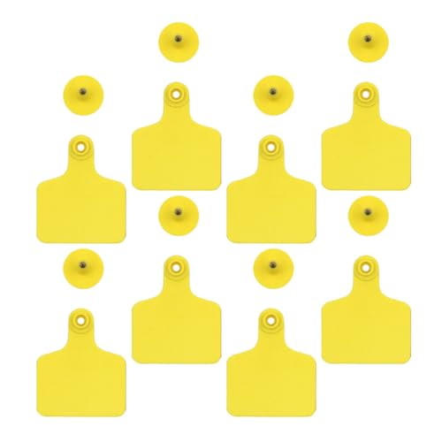 Étiquettes auriculaires anti-arrachement en TPU jaune pour l'identification des vaches