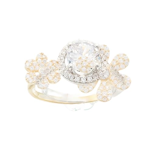 Bague Charming anneau plaqué or serti de zircons éclatants