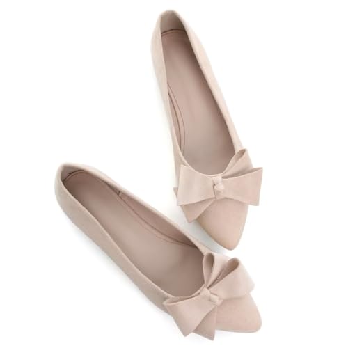 Image of Stunner Womens Flats Fashion Pointed Toe Bowknot Ballet Flats Cute Slip On Dress Flats Comfortable Party Wedding Flats2