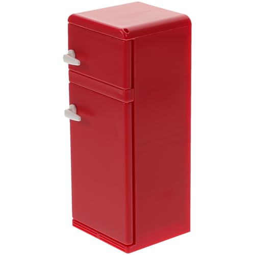 Mini Refrigerador De Juguete para Casa De MuñEcas, Accesorios De Cocina, DecoracióN De Miniaturas, Rojo, 4.5 X 4 X 11 Cm, PláStico, Ideal para NiñOs Y Niñas, Fomenta La ImaginacióN Y El Juego En Fami