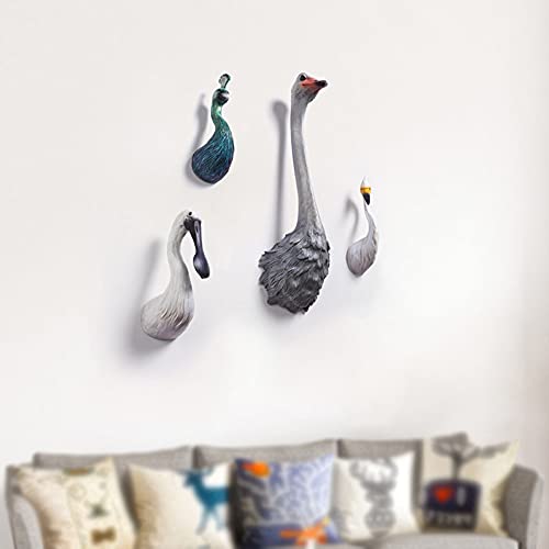 Pearlead Creative Hanging Resin 3D Wall Sculpture Art Animal Head Sculpture Hanging Wall Piece Wall Art Decor For Home And Office Decoration (Peacock) #TOP2