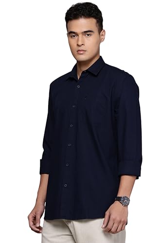 Image of Men's Cotton Linen Solid Shirt | Slim Fit Full Sleeve Casual Shirt | Lightweight | Breaethable | Stylish