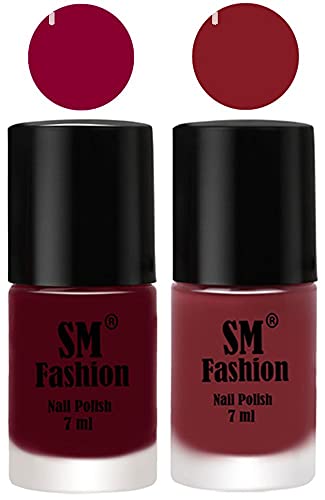 Image of Long Lasting Nail Polish | Nail Paint Combo 7 ml Each) - Set of 2 Boysenberry-Plum
