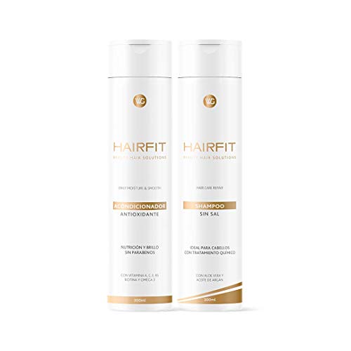 HAIRFIT REPAIR KIT: Salt-free Repair Shampoo with Aloe Vera and Argan Oil + Antioxidant Repair Conditioner with Biotin and Omega 3