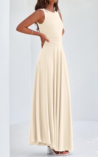Image of PRETTYGARDEN Womens Summer Dresses 2026 Casual Sleeveless Crewneck Aline Maxi Dress Stretch Tank Flowy Long Dresses