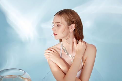 Coiris Starfish Seashell Necklace for Women Pearl Shell Natural Summer Beach Jewelry for Women(N0134-Pearl)3