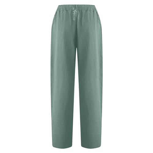 Lastesso Linen Pants Women Spring Summer Lounge Capris Vintage High Waist Straight Cotton Linen Pants Loose Ladies Trouser3