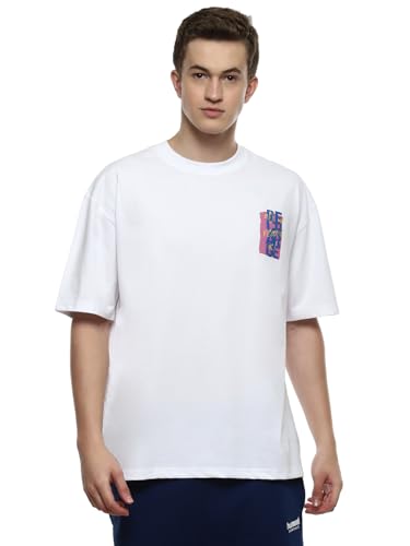 Image of hummel Renew Men's Oversize Fit, Drop Shoulder Crew Neck Graphic Print Casual T-Shirt