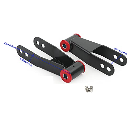Juedima 2 Inch Suspension Rear Lowering Drop Shackles Kit Fits For Gmc Sierra Chevy Silverado C1500 C2500 K2500 F150 1988-2018 2Wd 4Wd | Leaf Spring Shackle Kit Replace Part # 410520 #TOP3