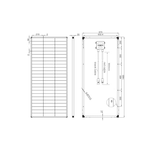 Miniatura 4 de Enjoy Solar Mono - Panel Solar Monocristalino De 200 W, 36 V, Adecuado Para Casas De Jardín De 24 V, Central De Balcón, Autocaravana, Barco De Caravana Mono 200 W, 36 V