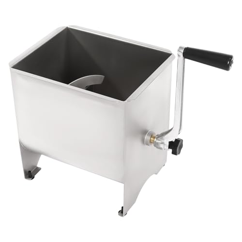 Manual Meat Mixer Stainless Steel Meat Mixer with Lid 20lbs Capacity Sausage Mixer Sliver Meat Grinder Meat Processing Equipment