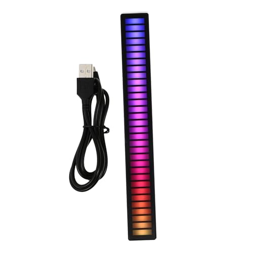 Zerodeko 1 Set Car Music Light Strip Rechargeable RGB Voice Activated Atmosphere Lamp for Vehicles Durable Ambient Decor for Music Festivals and Road Trips