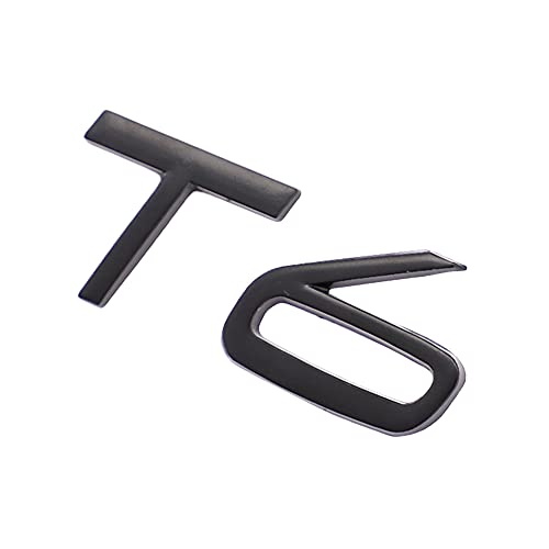 Image of T6 Emblem 3D Metal Badge Car Hood Truck Door Side Fender Rear Trunk Emblem Sticker Decals for Volvo XC60 S60 V60 Polester (Black)