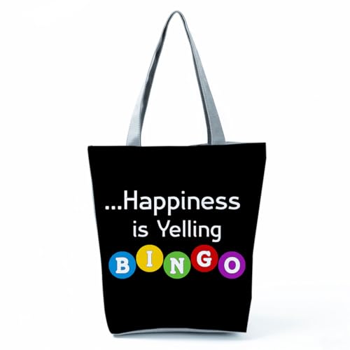 Bolso tote con estampado BINGO y cierre miniatura 1