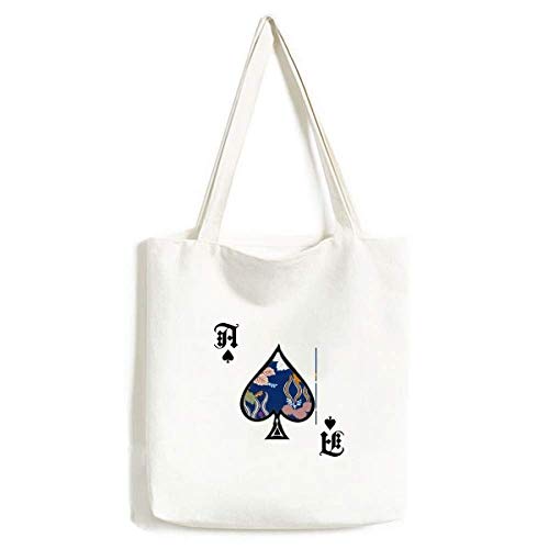 Sac d'artisanat culture japonaise finitions feuille d'or et motif poker as de pique