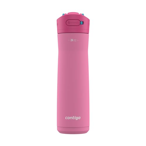 Image of Contigo Ashland Chill 2.0 Stainless Steel Water Bottle with AUTOSPOUT Lid, 24 oz, Azalea