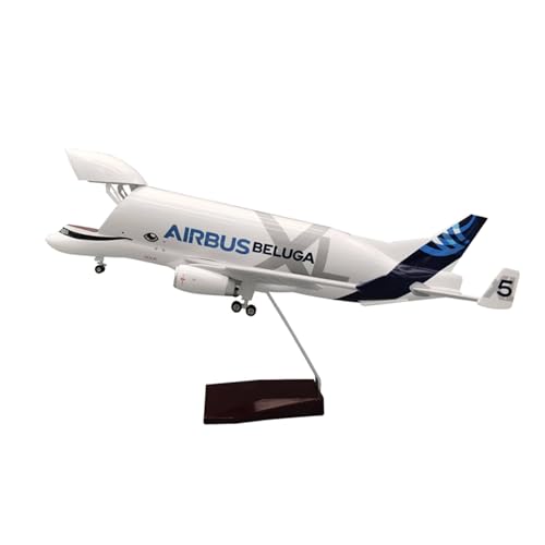 Modelo de avión de transporte Super Beluga decoración de salón y despacho 42 cm