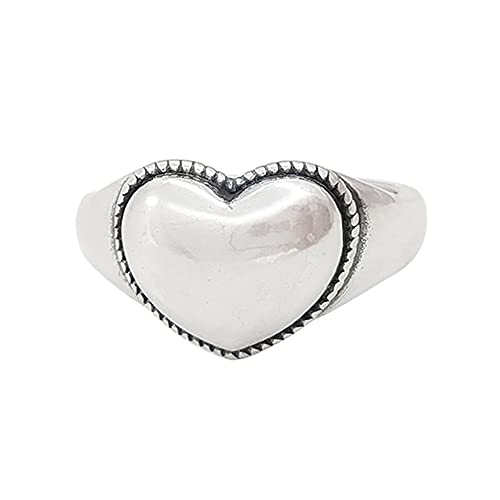 Bague vintage cœur pour fille et femme - Cadeau rétro délicat ajustable