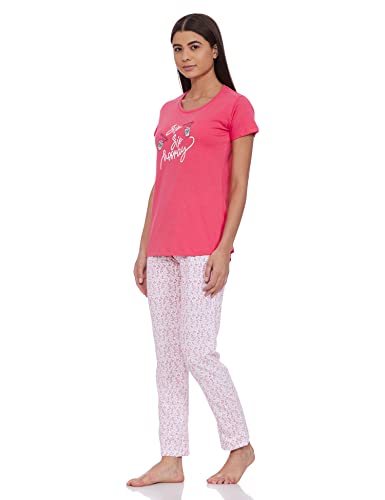 Image of Rupa Women's Cotton Hearts Pajama Set Pack of 1 (1353A02-SALMON-XXL Salmon 2XL)