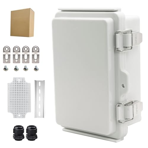 Image of Waterproof Electrical Box Junction Box Weatherproof IP67 ABS Plastic Enclosure Switch Router Project Box Electronics Enclosure with Mounting Plate Wall Bracket Grey 5.9 inchx3.9 inchx2.8 inch